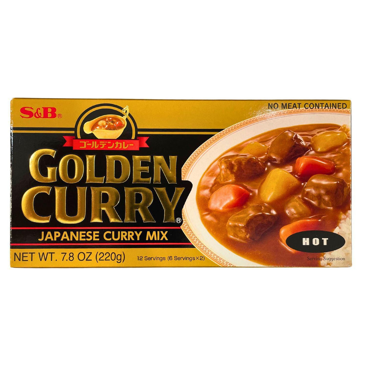 SB GOLDEN CURRY JAPANESE CURRY MIX HOT 6 SERVINGS X 2 7.8OZ/220G