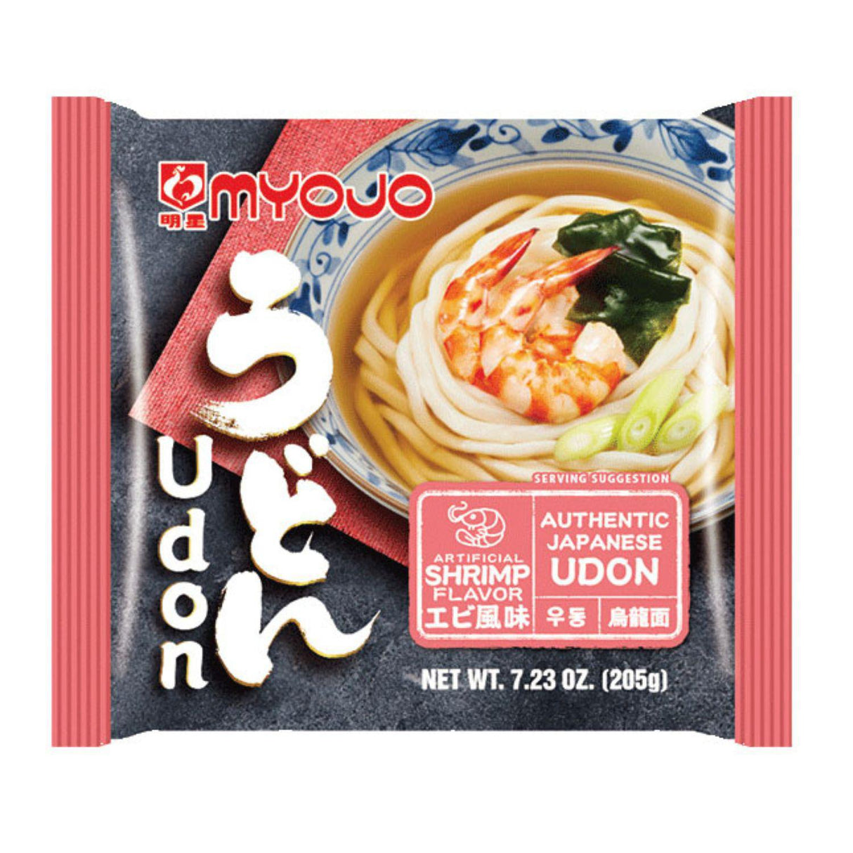 MYOJO UDON W/SOUP SHRIMP FLOAVOR 7.23OZ/205G