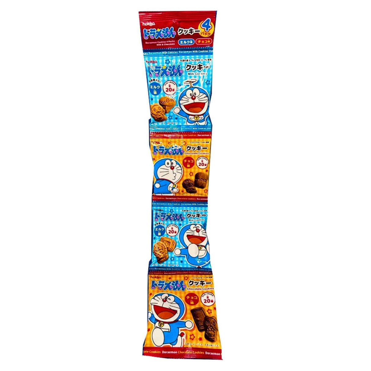 HOKKA DORAEMON COOKIES MILK & CHOCO 4P 2.11OZ/60G