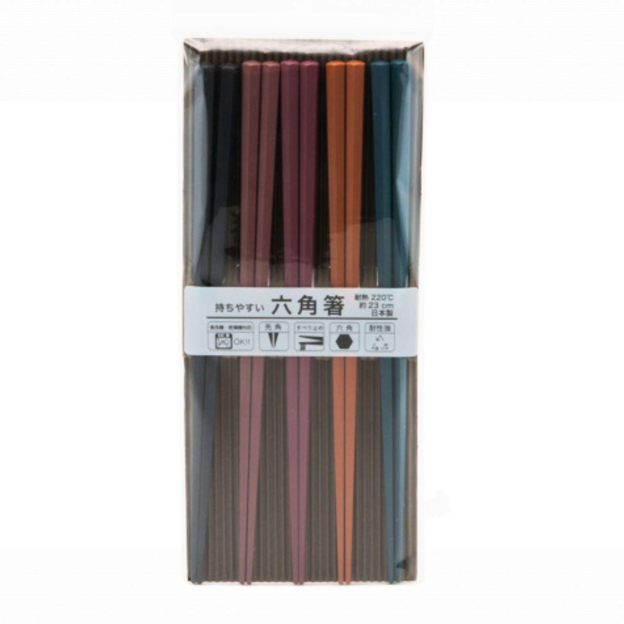 5PC HEXAGON-SHAPE PLASTIC CHOPSTICKS