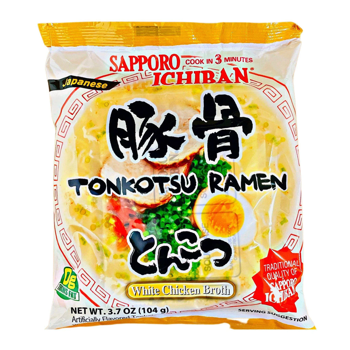 SAPPORO ICHIBAN TONKOTSU RAMEN 1PACK 3.7OZ/104G