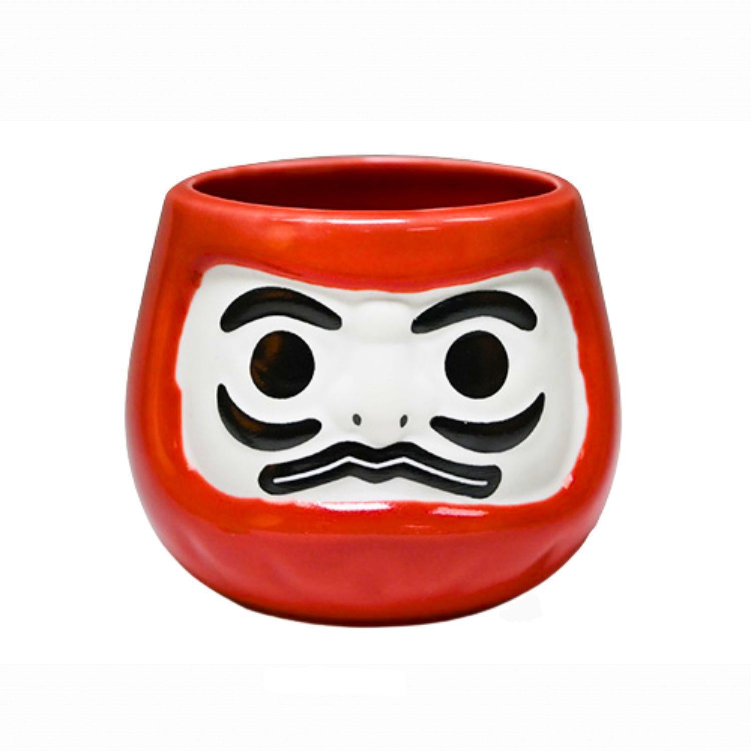 6OZ 2.5"H TEA CUP LUCKY DARUMA RED