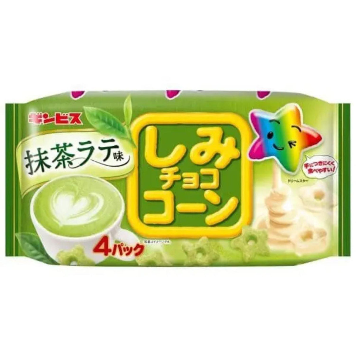 EXPIRING ON 11/21/2025 GINBIS SIMI CHOCO CORN MATCHA LATTE 4PK 3.1OZ/88G