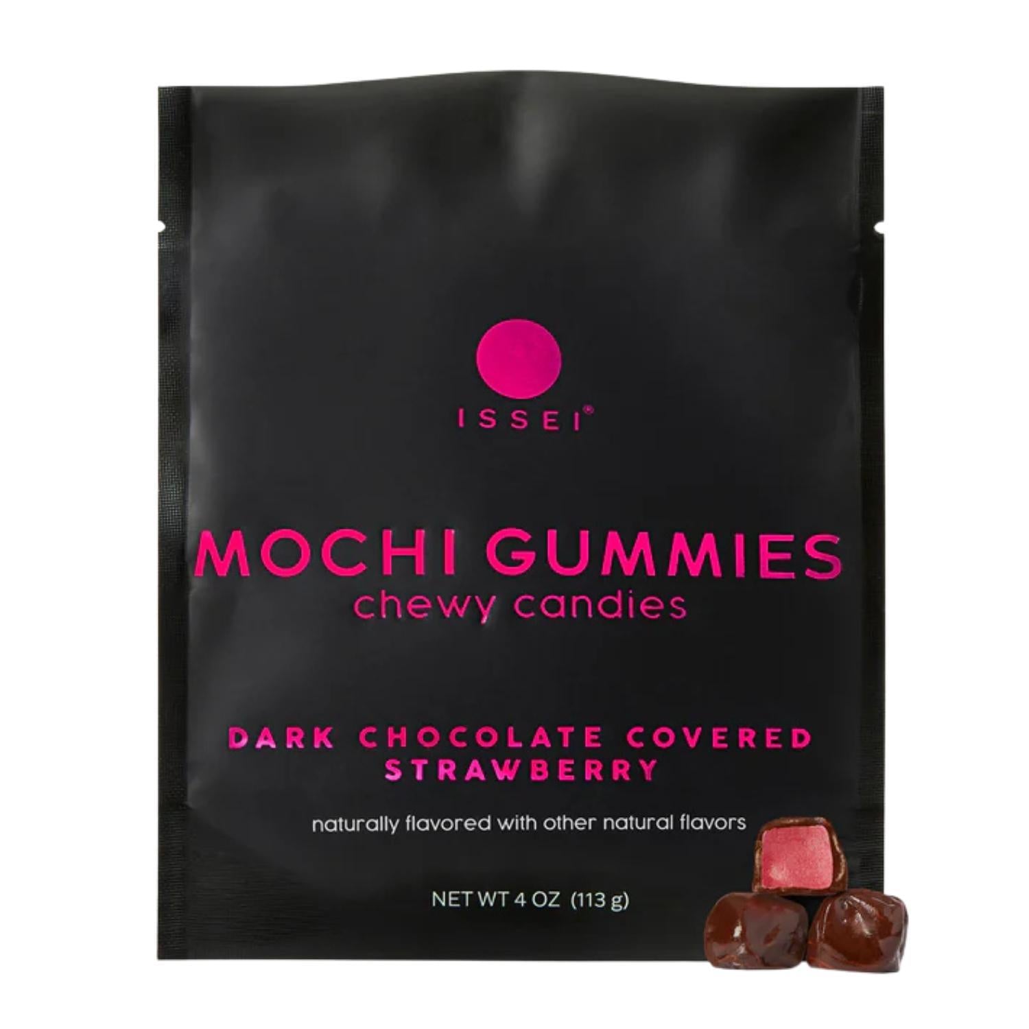 ISSEI MOCHI GUMMIES DARK CHOCOLATE COVERED STRAWBERRY 4OZ/113G