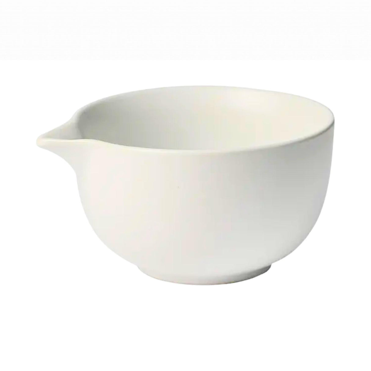 MATCHA LATTE BOWL W/SPOUT WHITE MATTE 10OZ