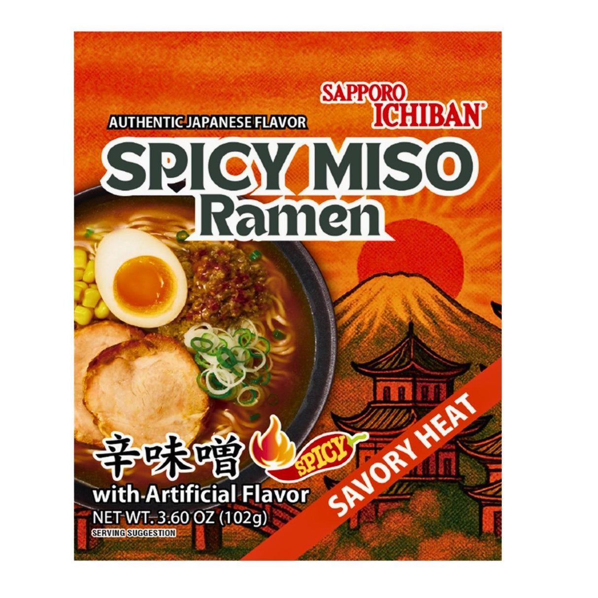 SAPPORO ICHIBAN SPICY MISO RAMEN 3.6OZ