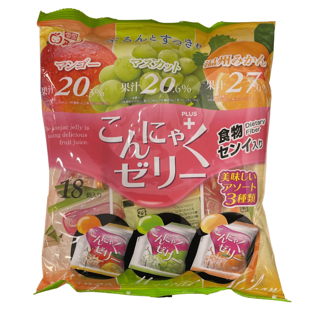 KONNYAKU JELLY MIX MANGO/MUSCAT/MIKAN 18P/101OZ/288G
