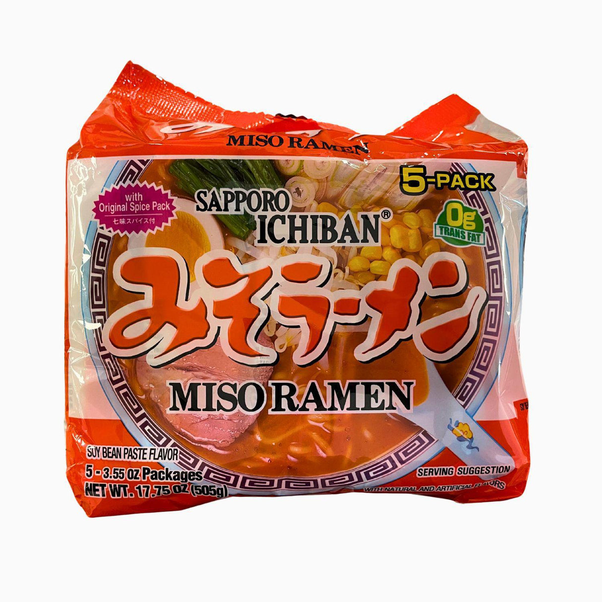 SAPPORO ICHIBAN MISO RAMEN 5PACK 17.75OZ/505G - GOHAN Market
