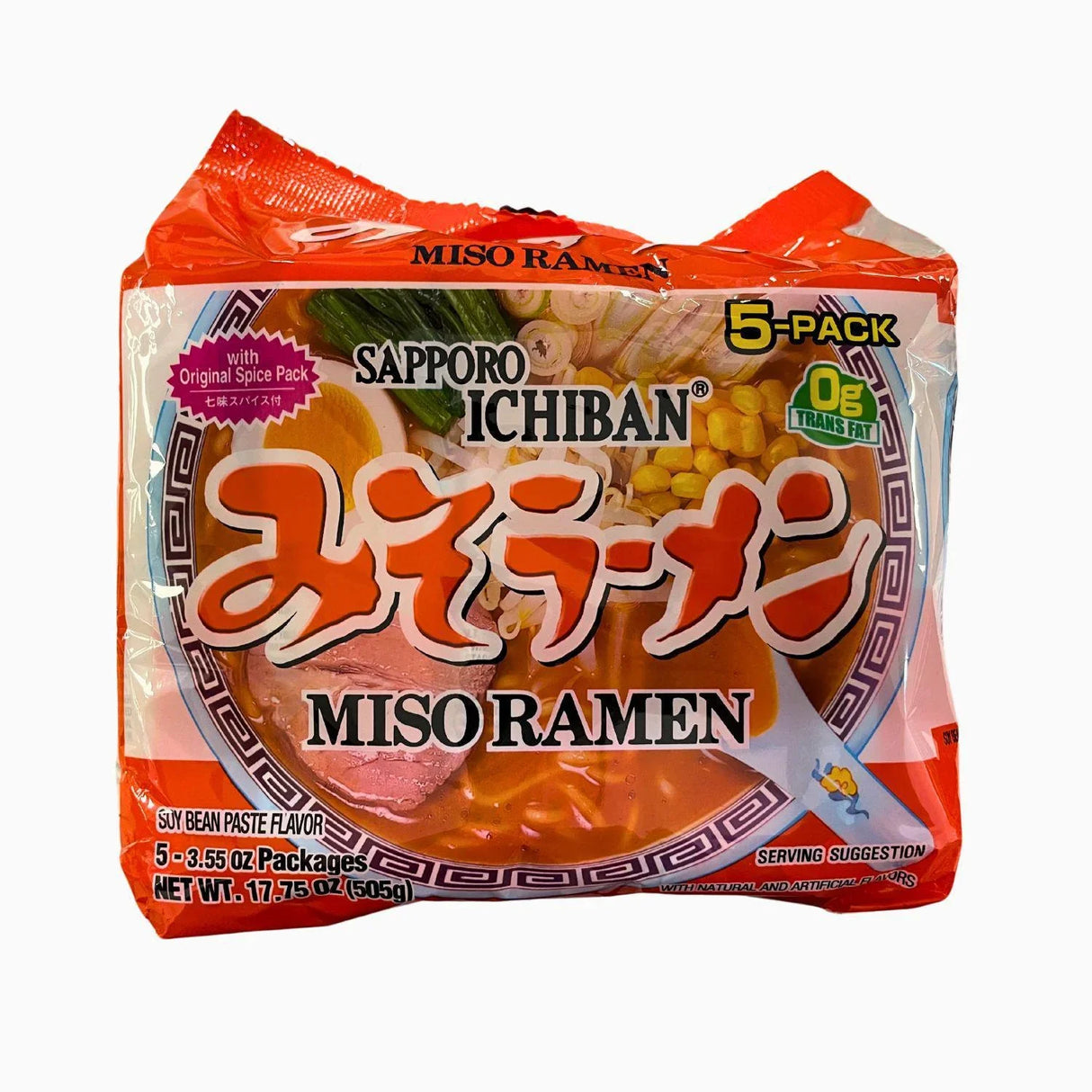 SAPPORO ICHIBAN MISO RAMEN 5PACK 17.75OZ/505G - GOHAN Market