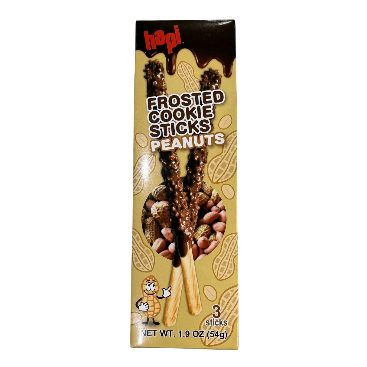 EXPIRING ON 6/27/2024 HAPI COOKIE STICKS PEANUTS 3P 1.9OZ/54G