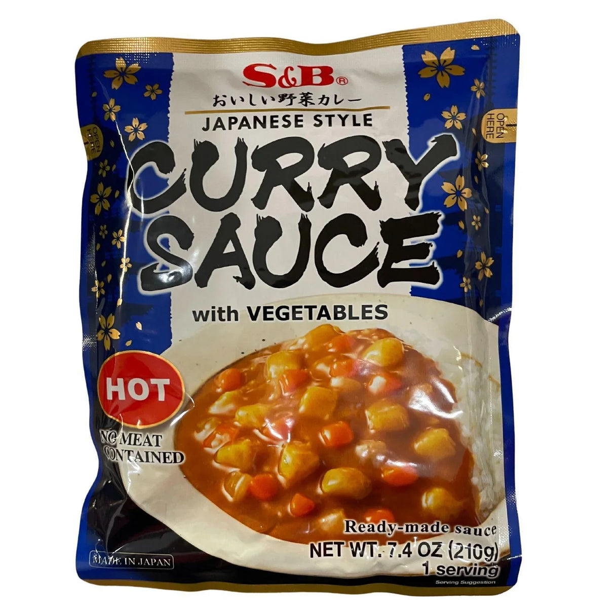SB MICROWAVABLE CURRY SAUCE WITH VEGETABLES -HOT 210G - GOHAN Market