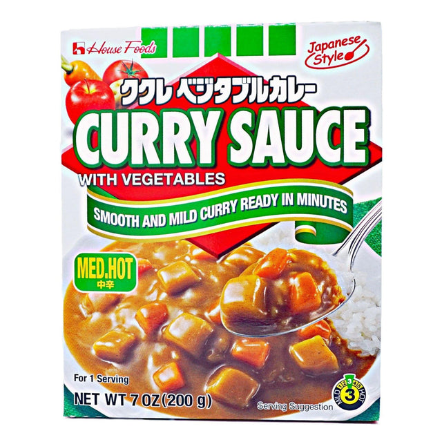 HOUSE FOODS INSTANT KUKURE CURRY WITH VEGETABLE "MED HOT" 7OZ 200G