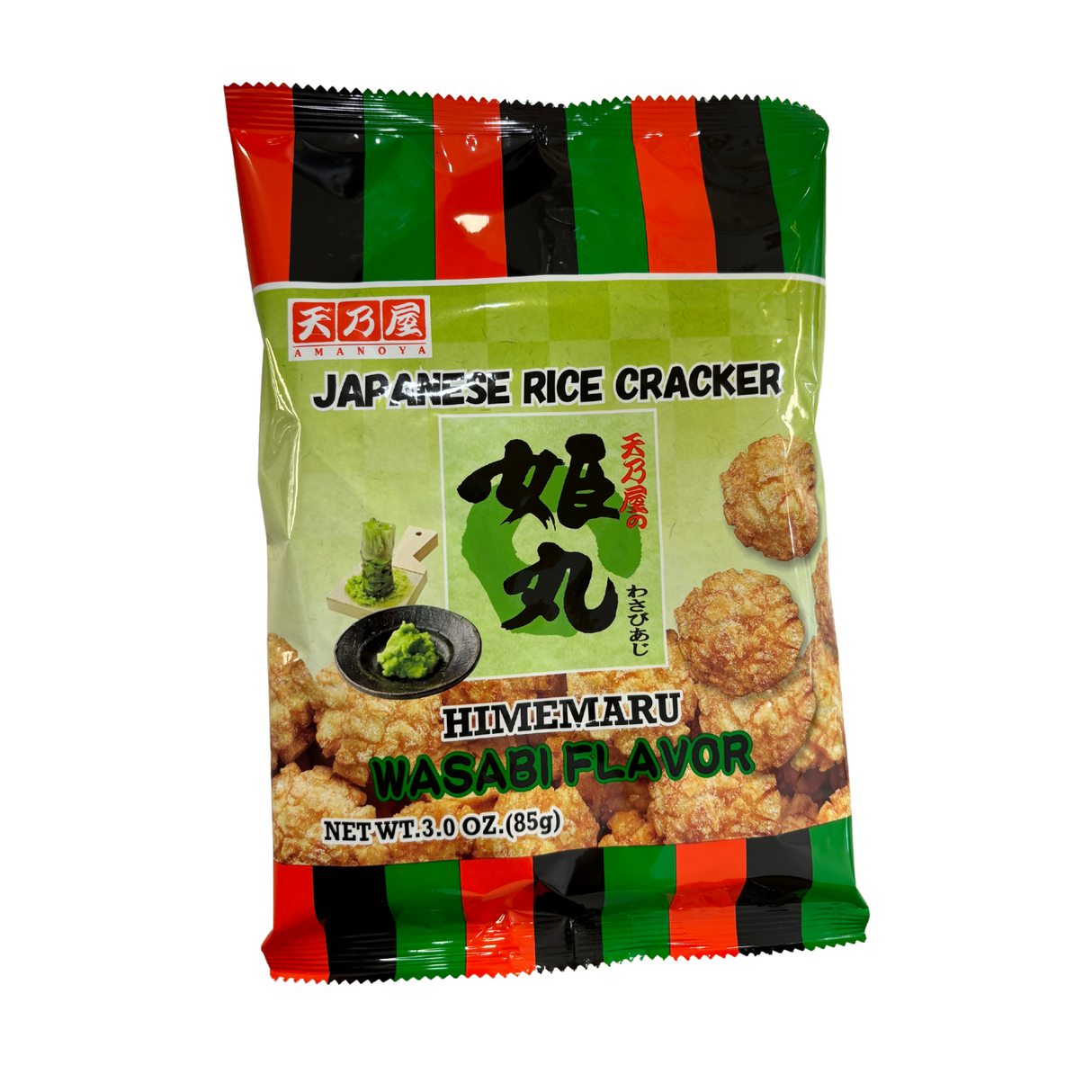 AMANOYA HIMEMARU RICE CRACKER WASABI 3OZ/85G - GOHAN Market