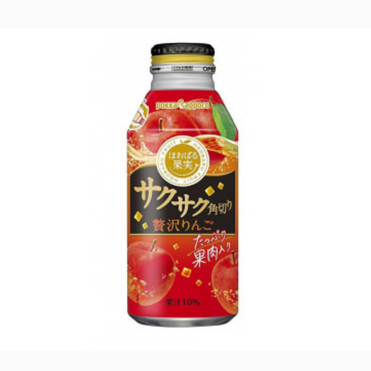 POKKA SAKUSAKU KAKUGIRI RINGOGURUTO APPLE JUICE WITH PULP 13.4FLOZ/380G