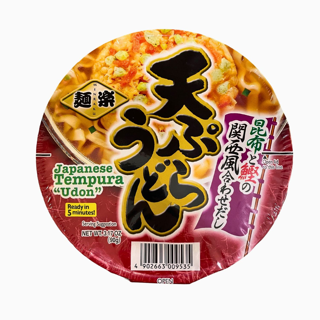 EXPIRING ON 10/21/2025 HIKARI MENRAKU TEMPUIRA UDON 3.17OZ/90G