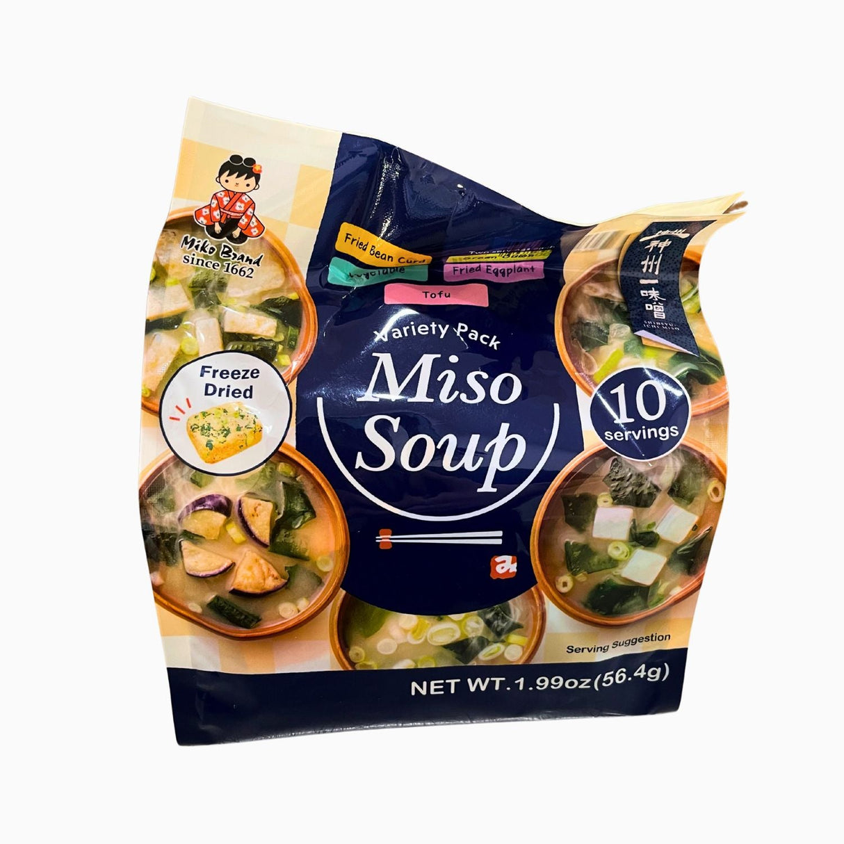 SHINSHU-ICHI MIKO BRAND FREEZE DRIED VARIETY PACK MISO SOUP 10 SERVINGS 1.99OZ/56.4G