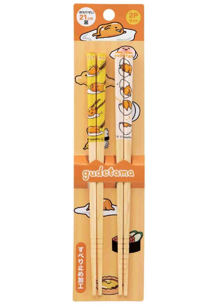 GUDETAMA BAMBOO CHOPSTICKS 2PCS SET SHAKING EGG