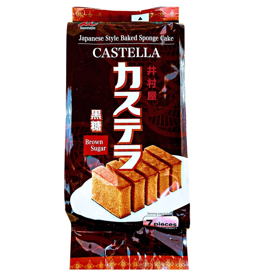 EXPIRING ON 5/25/2024 IMURAYA JAPANESE STYLE CASTELLA PRE-SLICED BAKED SPONGE POUND CAKE 9.8OZ, 7 PIECES BROWN SUGAR