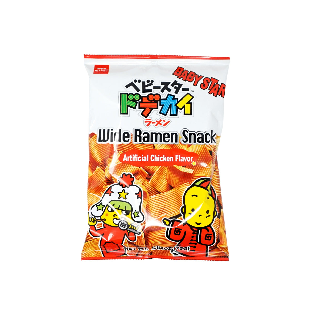 BABY STAR WIDE RAMEN SNACK ARTIFICIAL CHICKEN FLAVOR 2.64OZ/75G