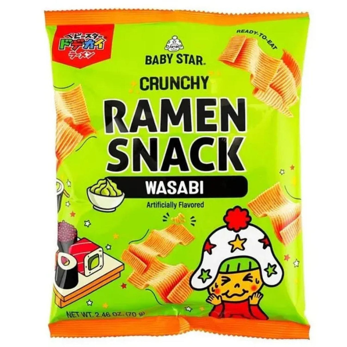 BABY STAR CRUNCHY WIDE WASABI 2.46OZ/70G