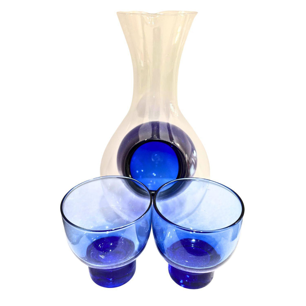 GLASS SAKE SET BLUE