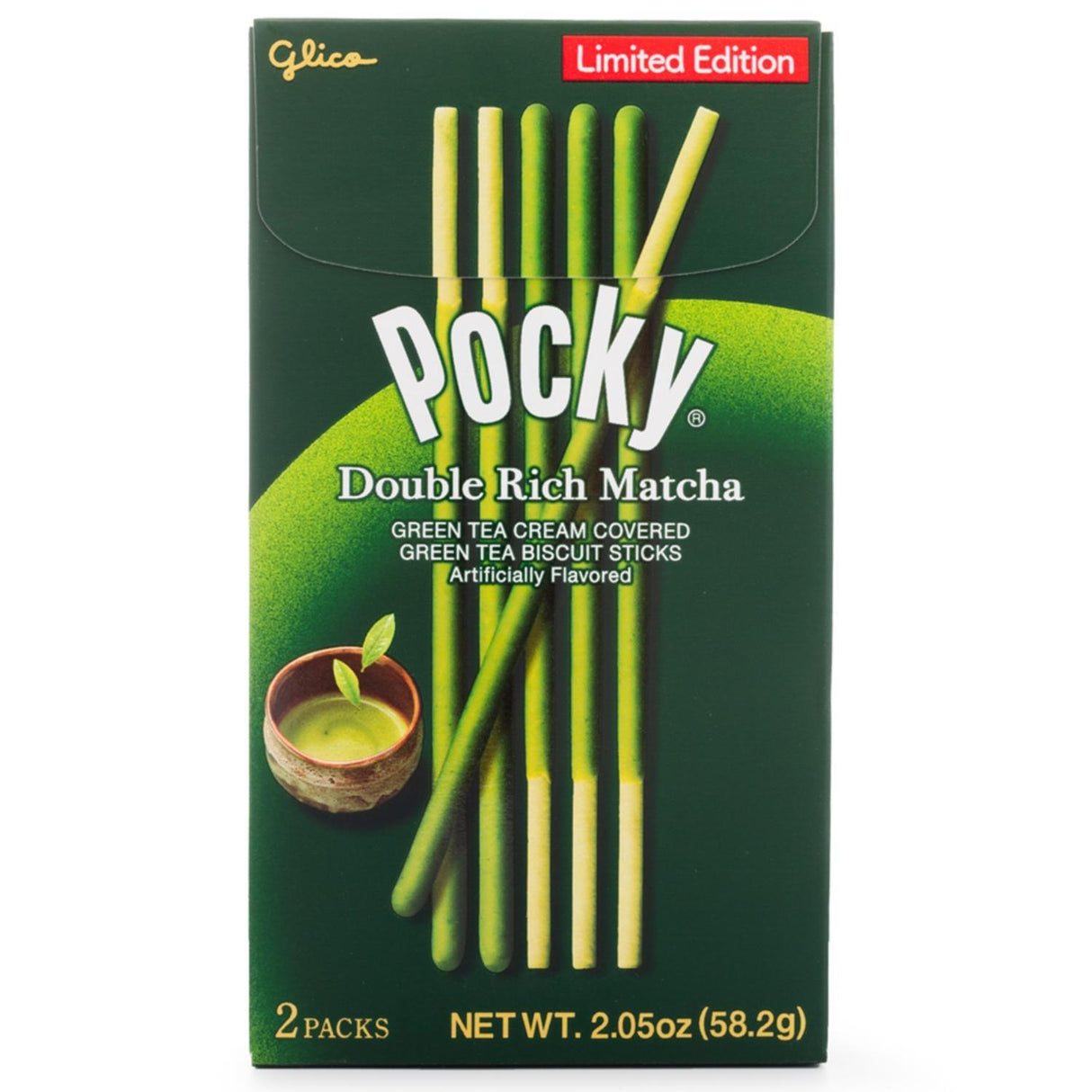 GLICO POCKY DOUBLE RICH MATCHA GREEN TEA KOI FUKAMI 2.2OZ/65G