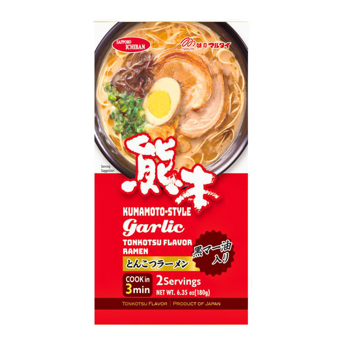 SAPPORO ICHIBAN KUMAMOTO TONKOTSU RAMEN 6.35OZ