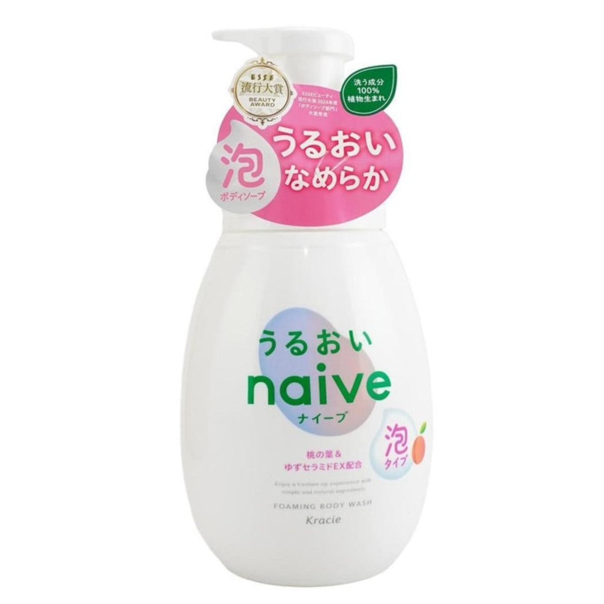 KRACIE NAIVE FOAMING BODY WASH MOIST PEACH