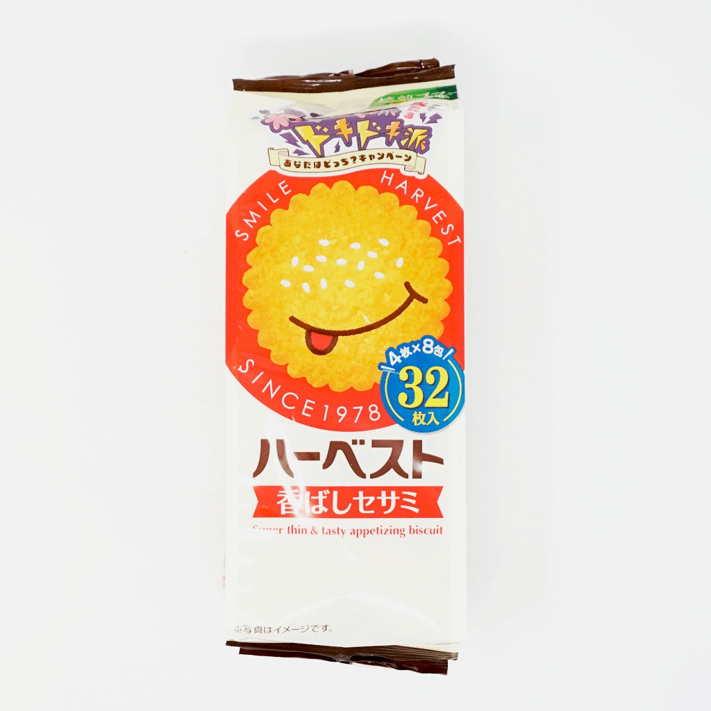 TOHATO HARVEST SUPER THIN AND TASTY APPETIZING BISCUIT SESAME 32P 3.52 OZ/100G