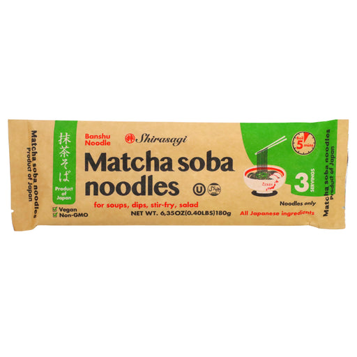 MATCHA SOBA NOODLES 3servings 6.35oz/180g - GOHAN Market