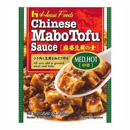 House Foods Chinese Mabo Tofu Sauce Med Hot Flavor 5.3oz/150g