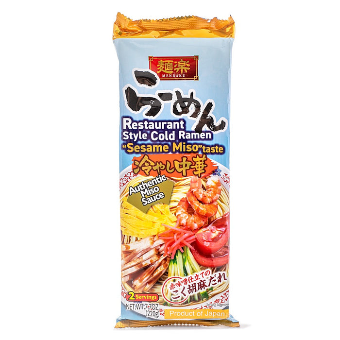 Menraku Restaurant Style Cold Ramen Hiyashi Chuka Sesame Miso Taste 7.7oz - GOHAN Market