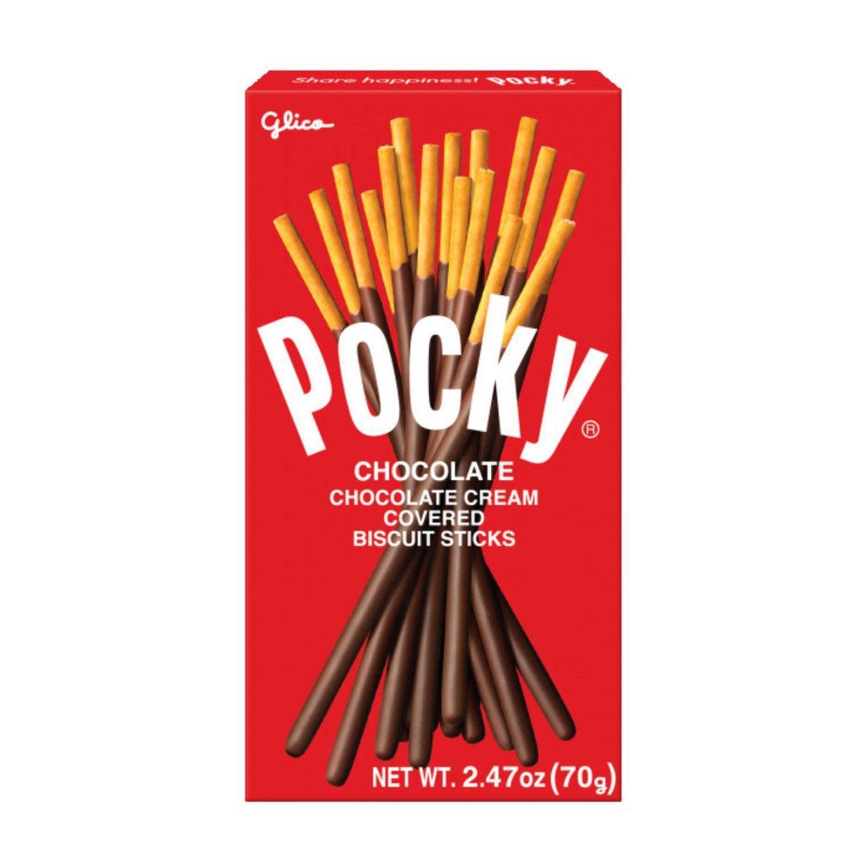 GLICO POCKY CHOCOLATE CREAM COVERED BISCUIT STICKS 2.47OZ/70G