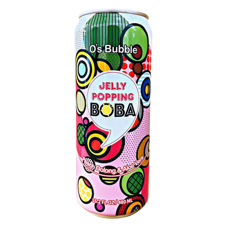 O'S BUBBLE JELLY POPPING BOBA PEACH OOLONG AND ALOE VERA 16.2FLOZ/480ML