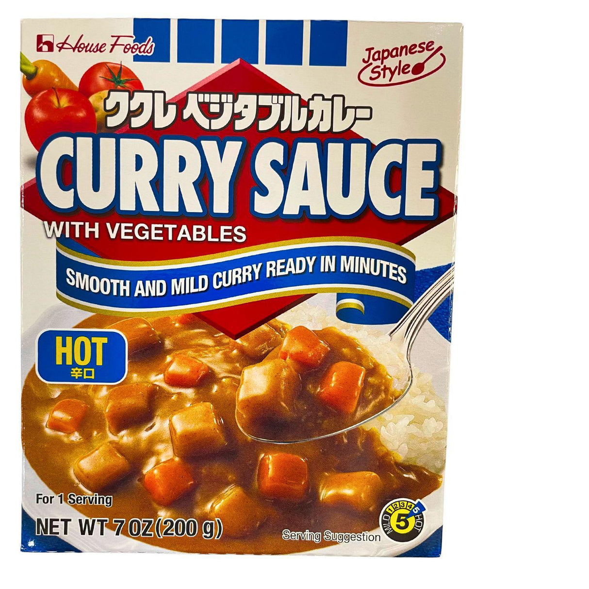 HOUSE FOODS INSTANT KUKURE CURRY WITH VEGETABLE "HOT" 7OZ(200G)