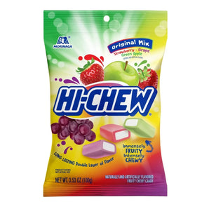 MORINAGA HI-CHEW ORIGINAL MIX STRAWBERRY, GREEN APPLE, GRAPE 3.53OZ/100G - GOHAN Market