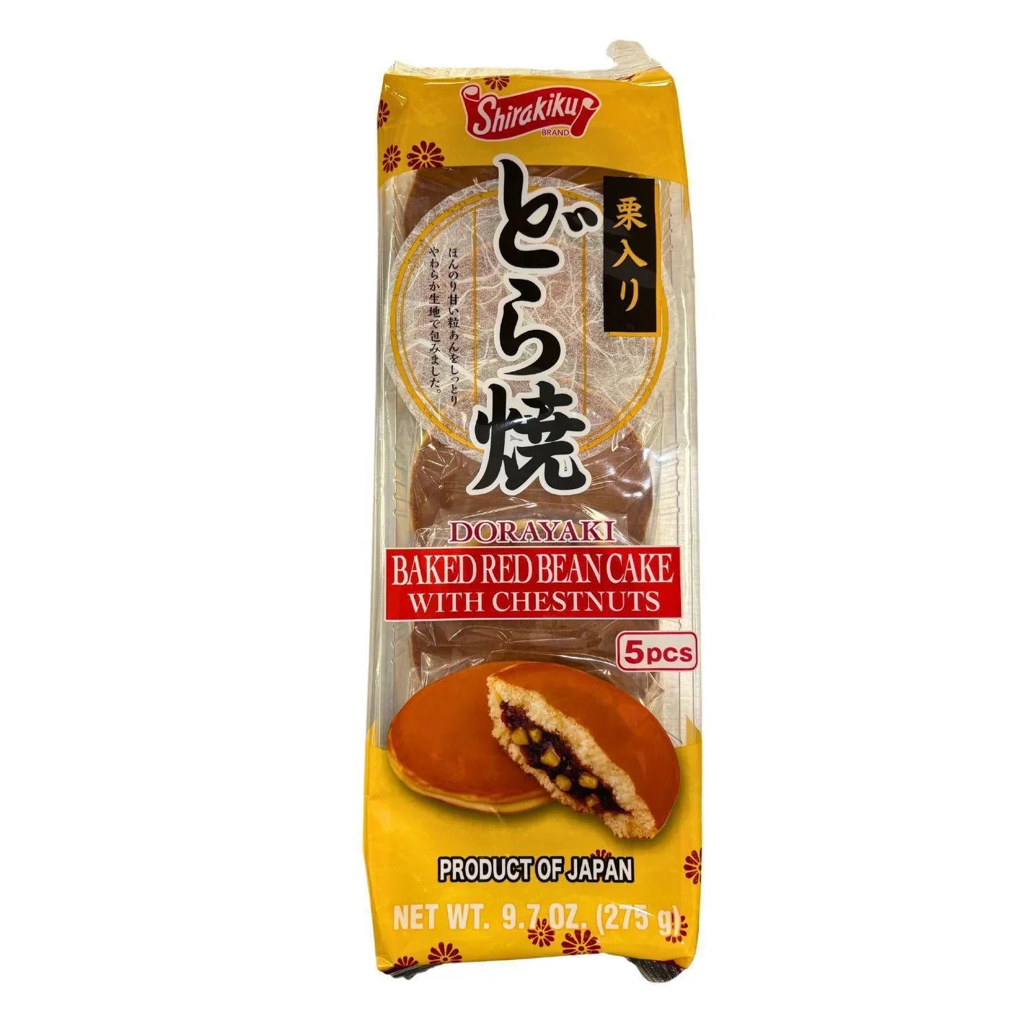 SHIRAKIKU DORAYAKI BAKED RED BEAN CAKE WITH CHESTNUTS 5P 9.7OZ