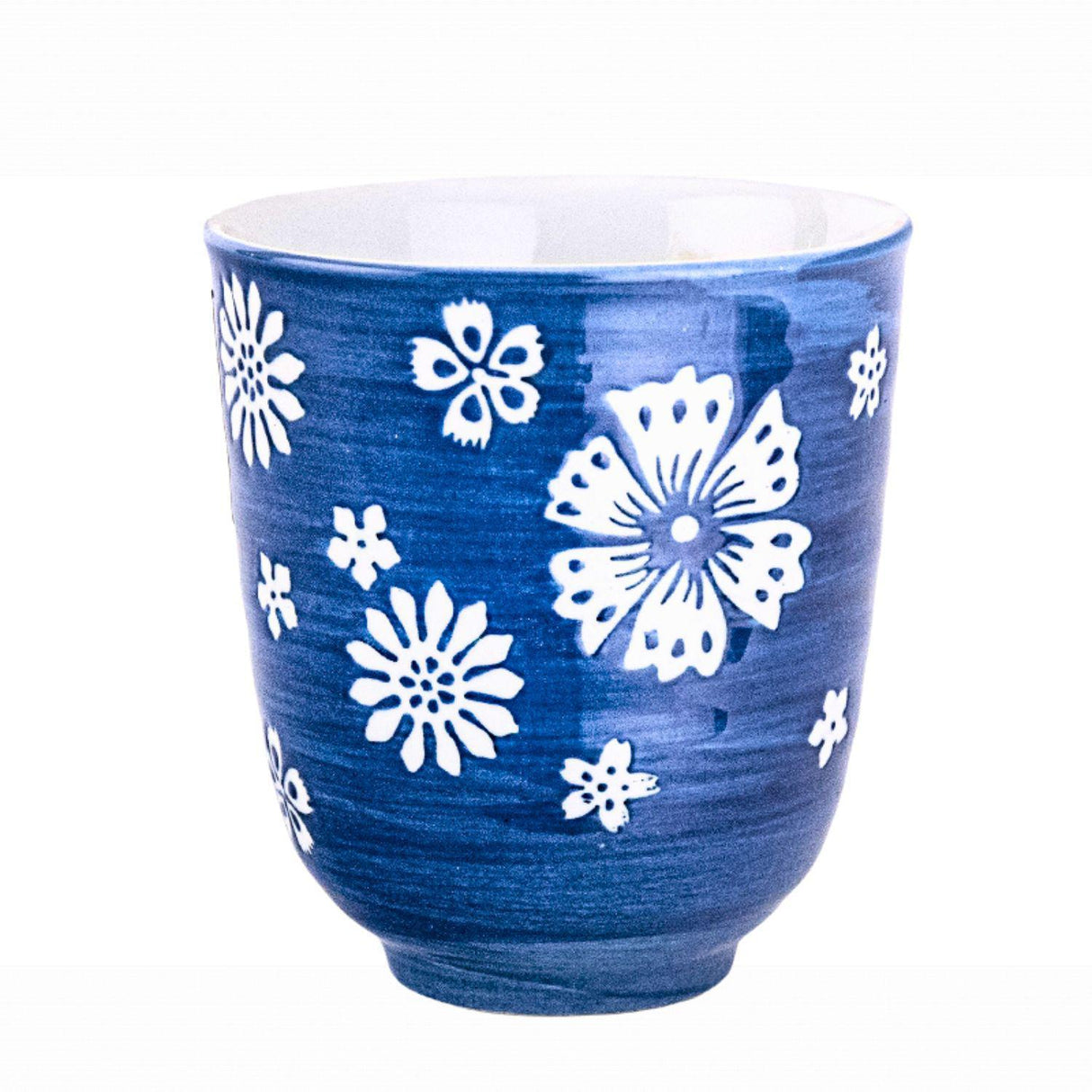 BLUE/FLOWER 3"H TEACUP 6OZ