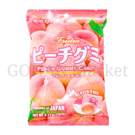 KASUGAI FRUTIA PEACH GUMMY CANDY 3.77OZ