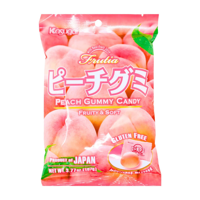 KASUGAI FRUTIA PEACH GUMMY CANDY 3.77OZ