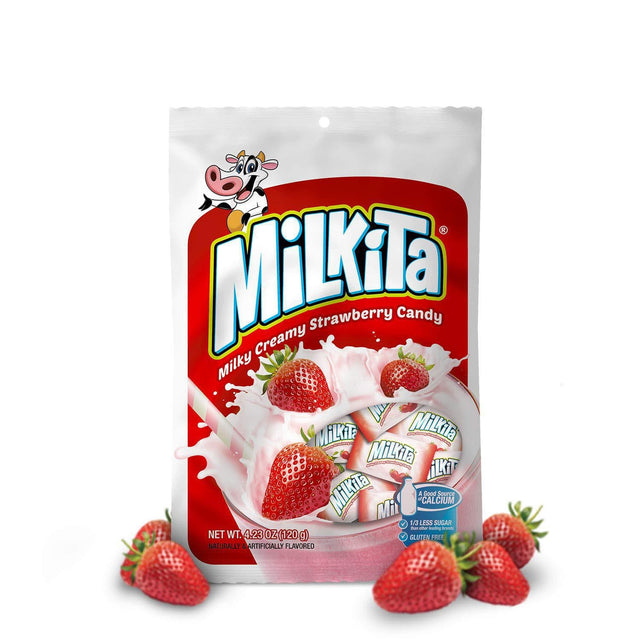 CANDY BAG STRAWBERY CT MILKITA 4.23 OZ