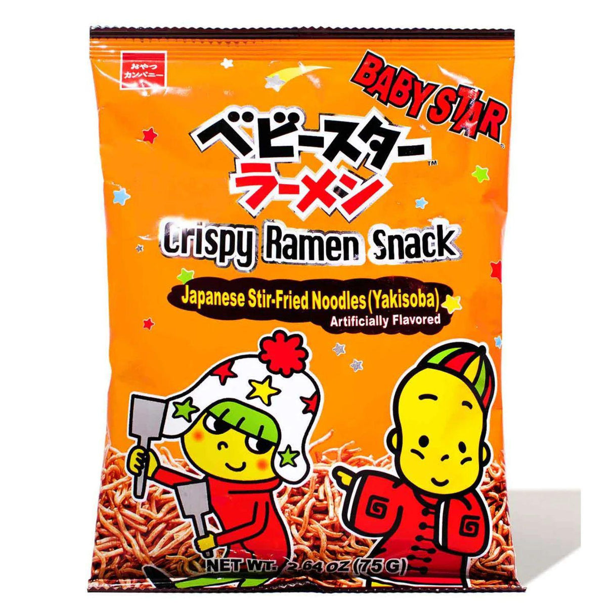 BABY STAR CRISPY RAMEN SNACK ARTIFICIAL YAKISOBA FLAVOR 2.64OZ/75G