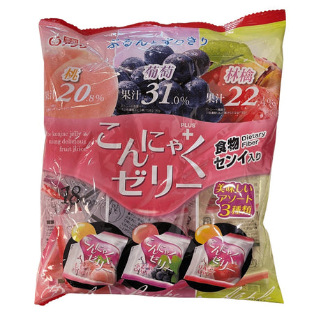 KONNYAKU JELLY MIX GRAPE/PEACH/APPLE 18P/101OZ/288G