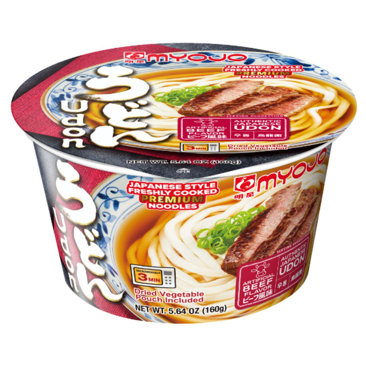 MYOJO BOWL UDON BEEF 5.64OZ/160G