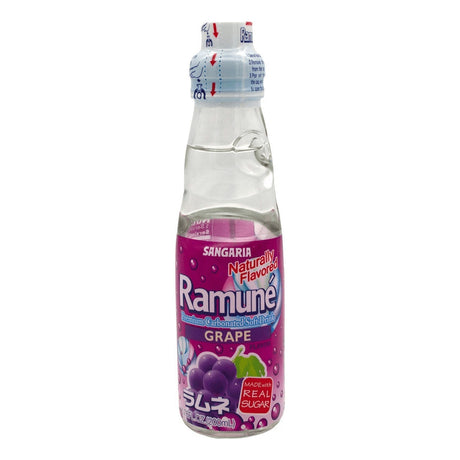 SANGARIA RAMUNE, FLAVOR - GRAPE PREMIUM CARBONATED SOFT DRINK 6.76FL OZ/200ML