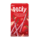 GLICO POCKY CRUNCHY STRAWBERRY COVERED CHOCOLATE BISCUIT STICKS 2PACKS 1.79OZ0/51G