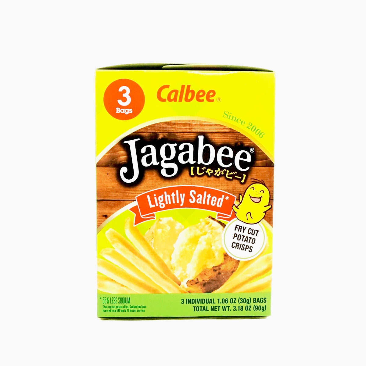 CALBEE JAGABEE LIGHTLY SALTED FRY CUT POTATO CRISPS 3BAGS 3.18OZ/90G