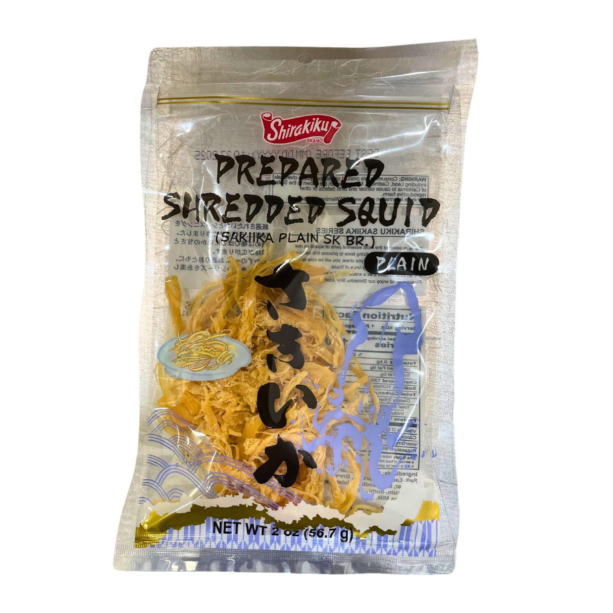 SHIRAKIKU SAKIIKA PREPARED SHREDDED SQUID PLAIN 2OZ/56.7G