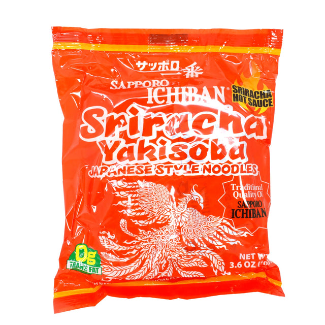 SAPPORO ICHIBAN SRIRACHA HOT SAUCE YAKISOBA 1PACK 3.6OZ/102G