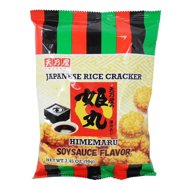 AMANOYA HIMEMARU RICE CRACKER SOYSAUCE FLAVOR 3.45OZ/98G